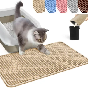 HCY&WLD Katzenstreu Matte, Waben doppellagige Katzenstreu Fangmatte, Wasser...-